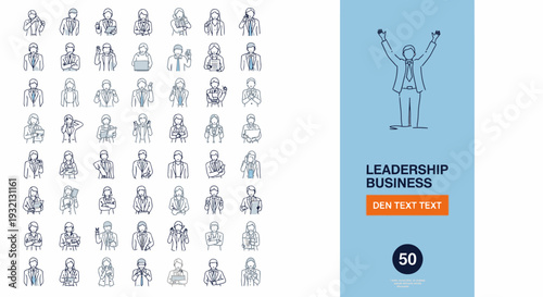 Business growth  icon set for business man
