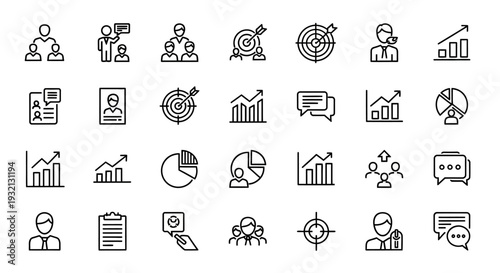 Business growth  icon set for business man