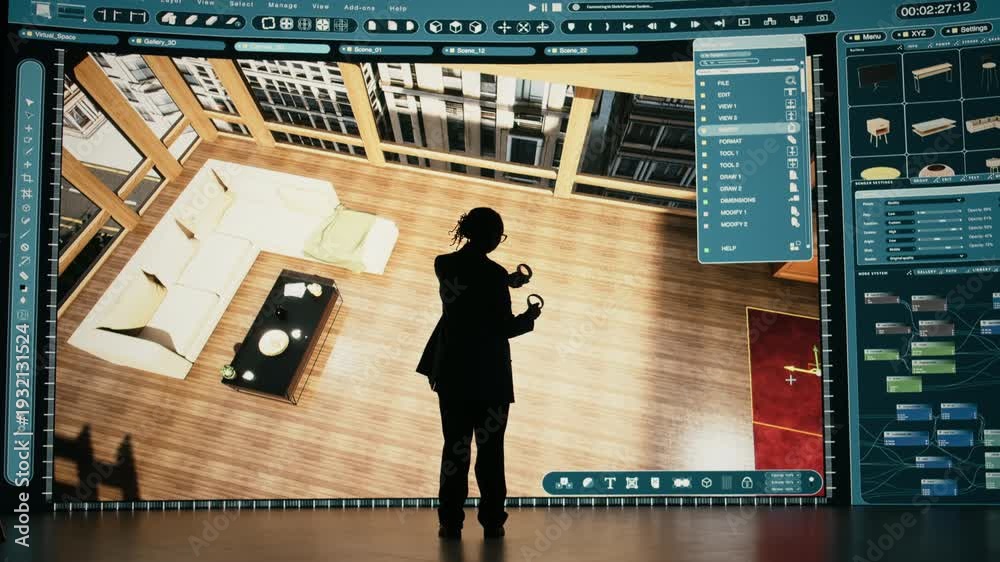 Stockvideon Interior design, 3D modeling program and architectural ...