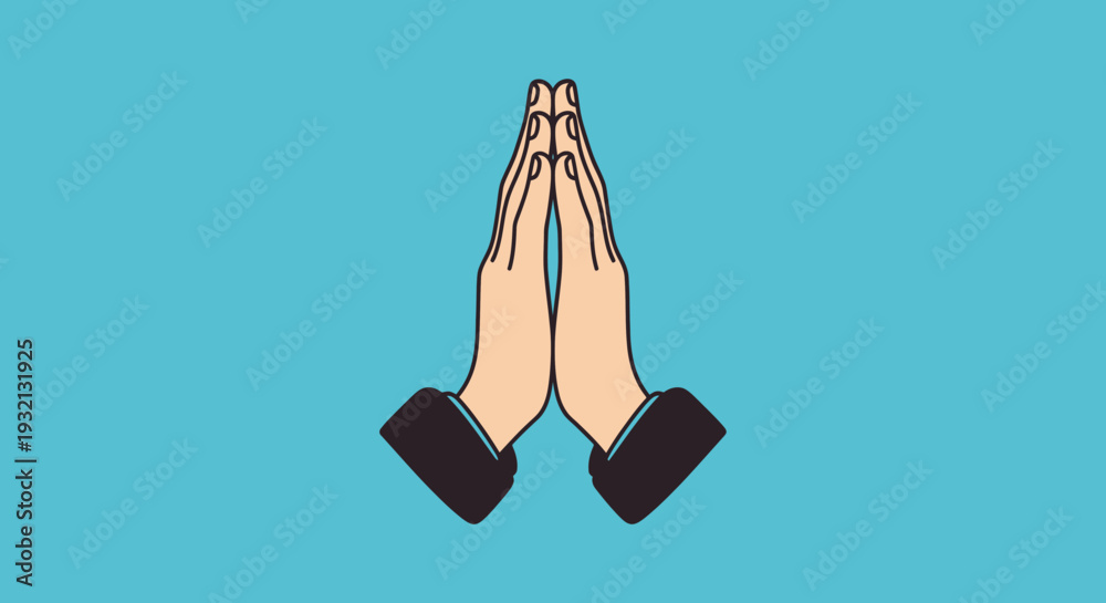 Foto Hands in prayer gesture together.