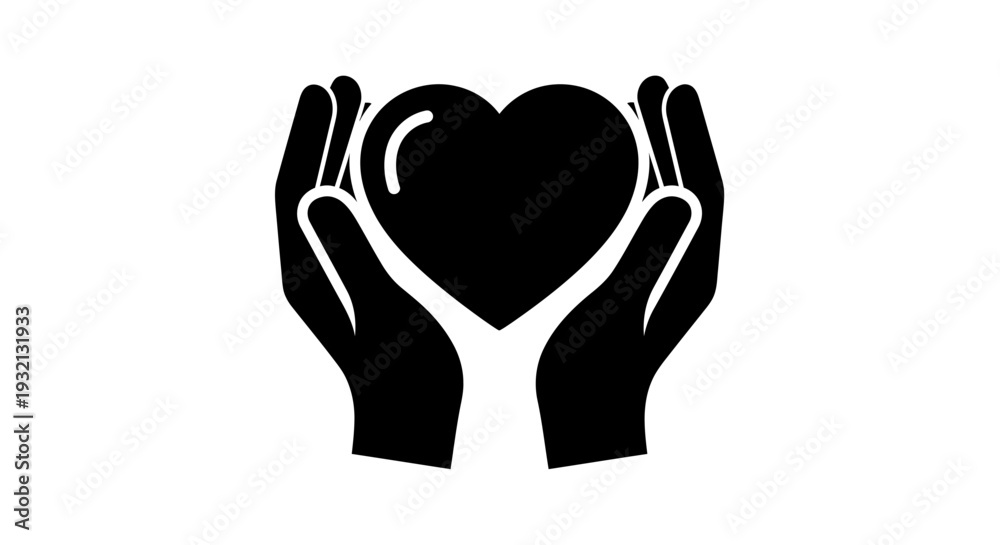 Εκτύπωση καμβά Hands holding a heart symbol.