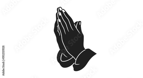 Hands in Prayer Position Together.