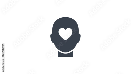 Heart Shaped Face Icon Symbol.