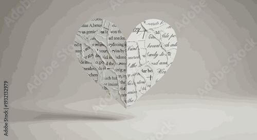 Heart Shape Made of Small Papers.