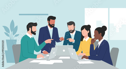 Group of Business Professionals in Meeting.