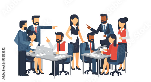 Diverse Business Team Collaborating in Meeting.