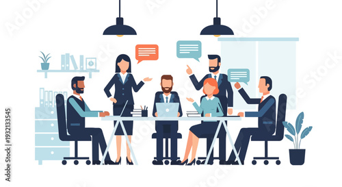 Business Meeting with Colleagues Discussing Ideas.