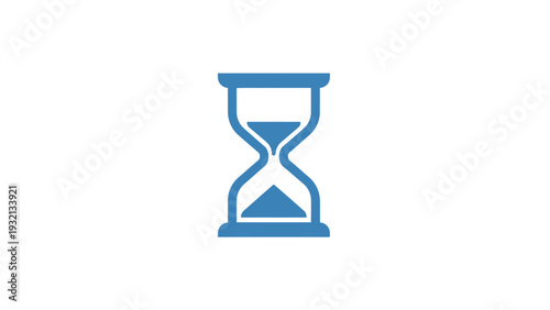 Hourglass timer with blue sand.