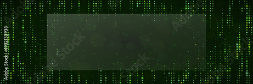 Cybersecurity Network Traffic Monitoring Interface with Green Digital Data Stream and Copy Space