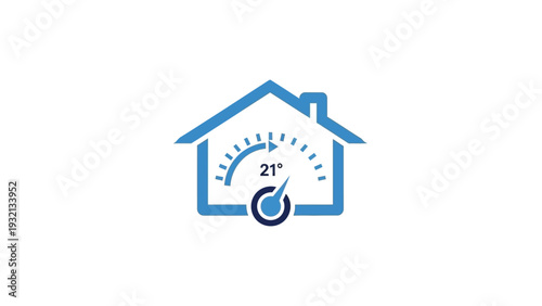 House Temperature Control Icon Graphic.