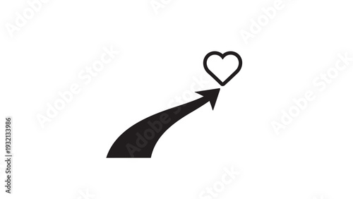 Heart Symbol with Arrow Pointer Icon.