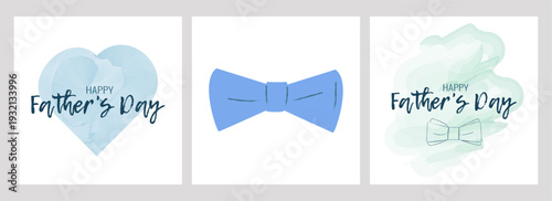 Fathers Day Watercolor Vibrant Gift Set Poster