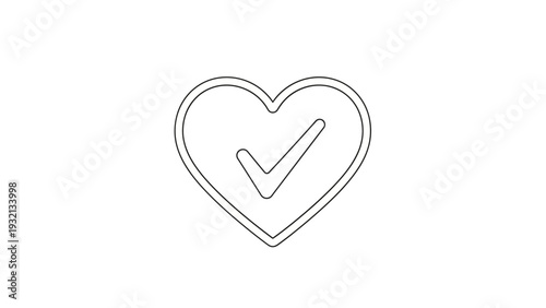 Heart with check mark symbol.