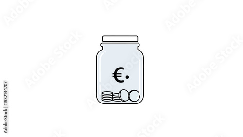 Jar with Euro currency symbol.
