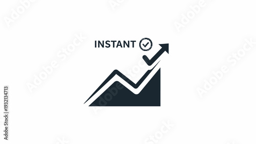 Instant Growth Graph Icon Design.
