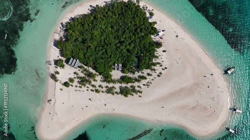 Drone Aerial view of the beautiful Patawan island in Balabac, Philippines.