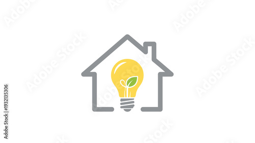 Light Bulb in House Outline Symbol.