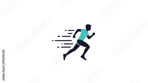 Man Running Fast in Motion Blur.