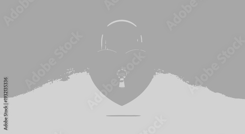 Man Wearing Virtual Reality Headset.