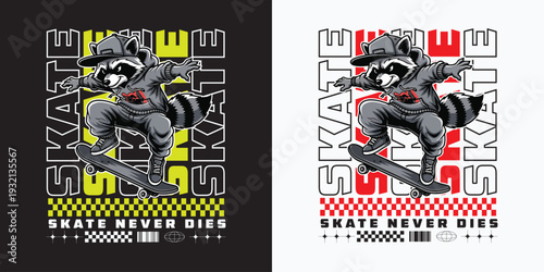 Streetwear Skateboarding Graphic T-Shirt Design Urban Skater Style