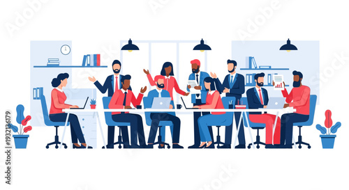 Group of People Working Together in Office.
