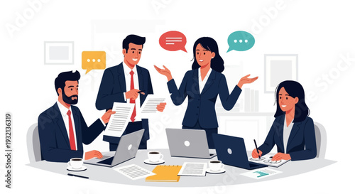 Business Meeting with Professionals Discussing.