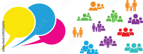 Communication and Community Groups Concept Illustration