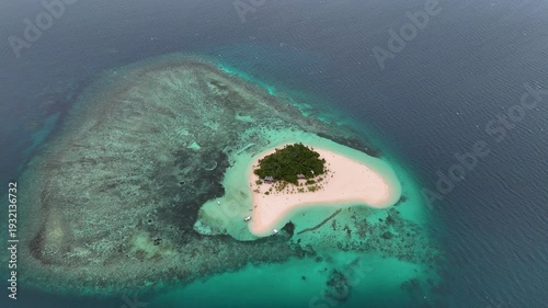Drone Aerial view of the beautiful Patawan island in Balabac, Philippines.