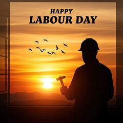 Happy labor day celebration honoring workers and trade unions on international workers' day