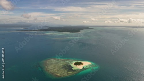 Drone Aerial view of the beautiful Patawan island in Balabac, Philippines.