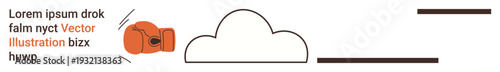 Conflict resolution, abstract creativity, communication, energy dynamics, problem solving, sports. A boxing glove appears to punch a cloud. Conflict resolution and abstract creativity concept