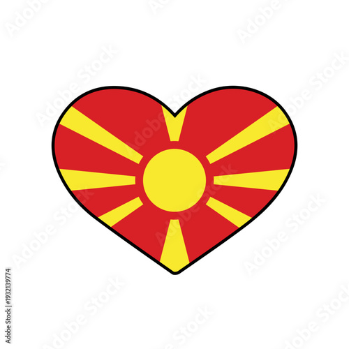Heart with the north macedonia flag
Vector heart with the flag on a white background