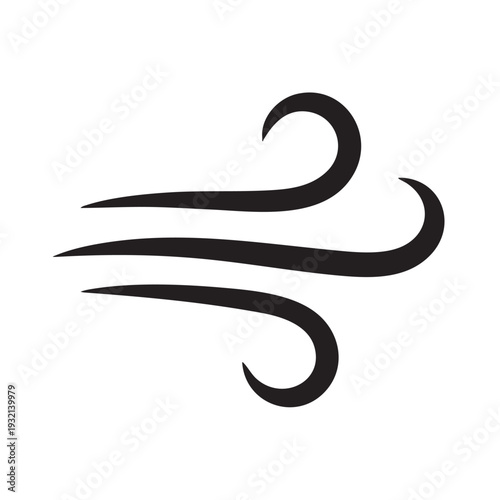 Abstract Black Wind Blowing Motion Lines Vector Element