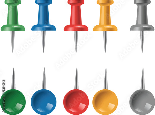 set of colored pins
