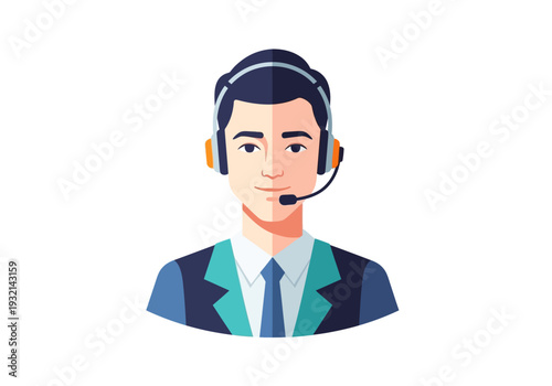Professional Customer Support Representative Wearing a Headset
