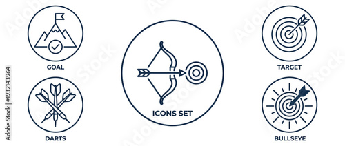Target icon set, goal and symbol collection.