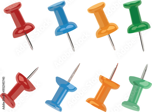 push pins isolated on white