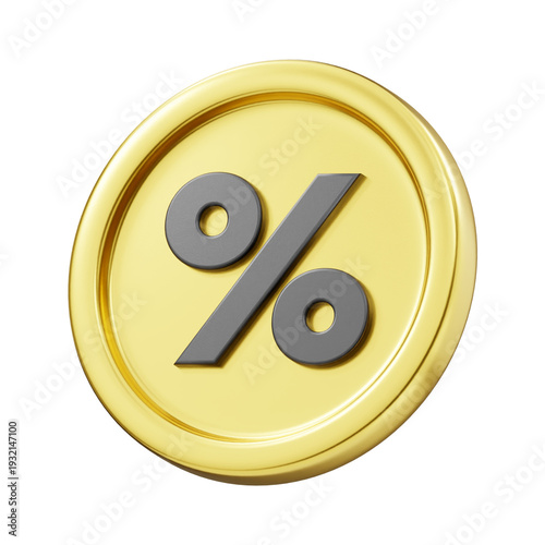 gold percent sign icon