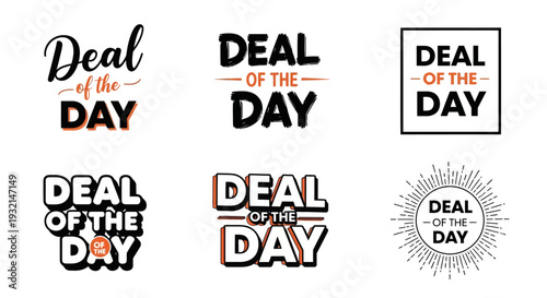 Diverse collection of dynamic typographic designs for daily sales promotions, special limited-time offers, and exclusive discount advertising campaigns