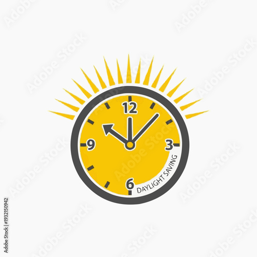Daylight saving time clock with sunburst