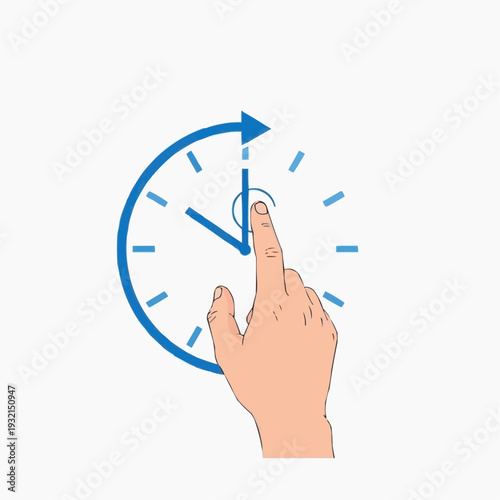 Finger turning clock hands forward for time change