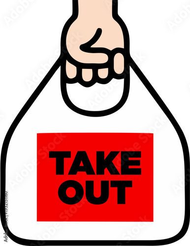 Take Out Delivery Bag Illustration