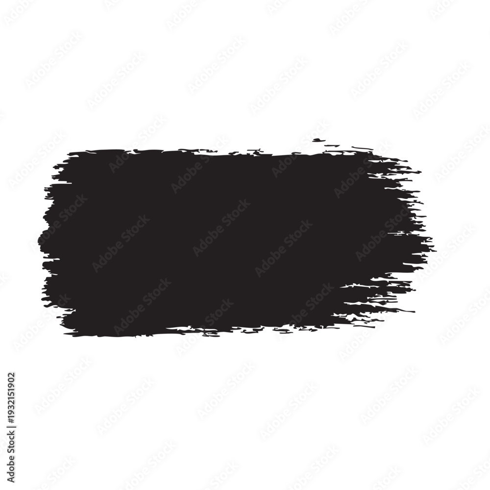 Fototapeta premium Black Grunge Rough Brush Stroke Horizontal Vector Element