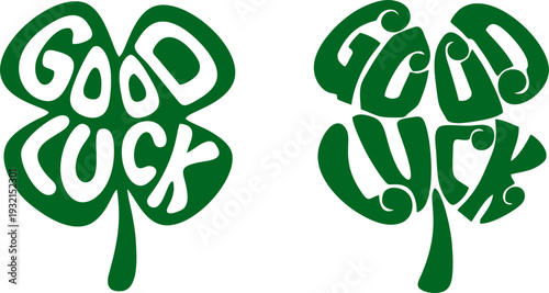 Good Luck Clover Typography Design