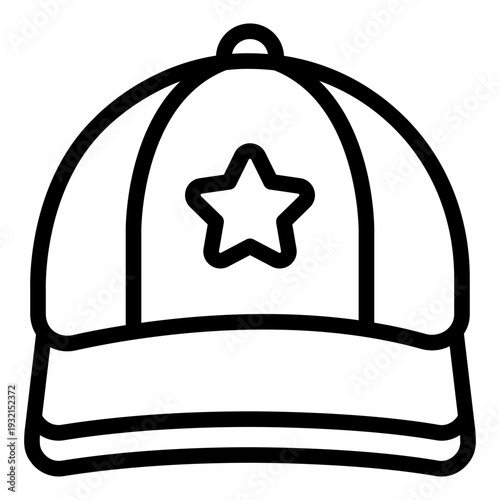 cap outline icon. fashion hat accessory. youth streetwear. casual style