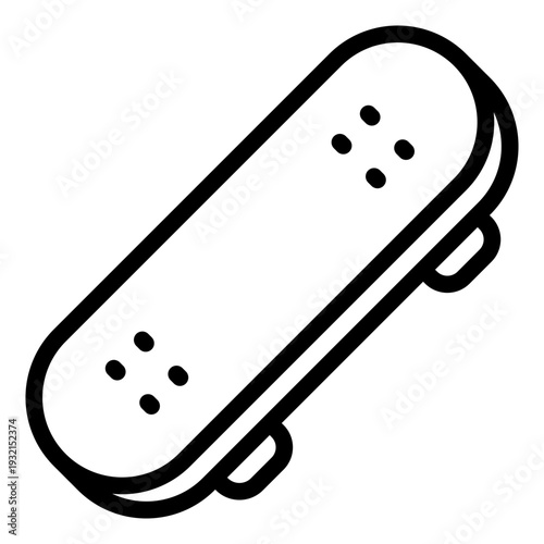 skateboard outline icon. deck wheel ride. youth street sport. urban activity