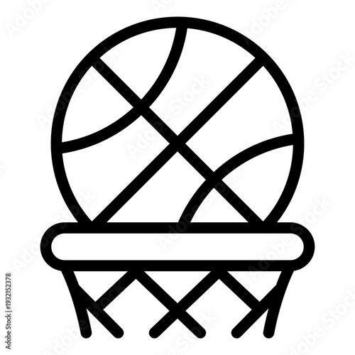 basketball outline icon. hoop ball game. youth sport. team activity
