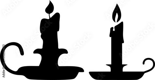 Classic Candle Silhouette Vector Set