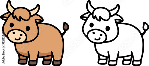 Cute Baby Cow Vector Illustration