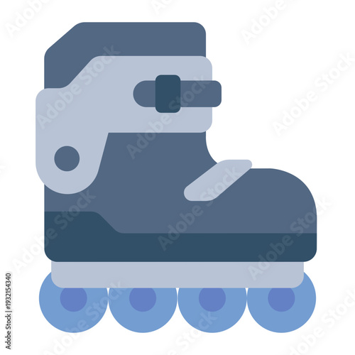 roller skate flat icon. wheel boot gear. youth activity. street sport